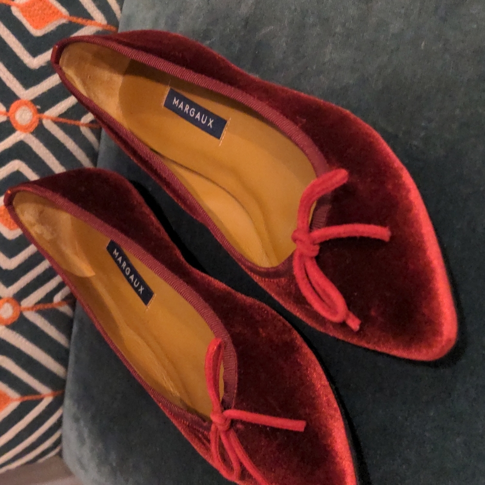Margaux Velvet Red Pointy Flats